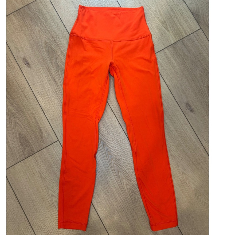 Lululemon Align High Rise Leggings Neon Orange 25 Inch Inseam Yoga Pants
